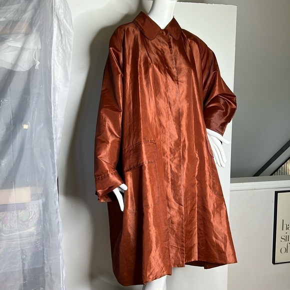 Gigli 1990’s Size M Lightweight Soft Polyester A Line Swing Rain Coat - Italy